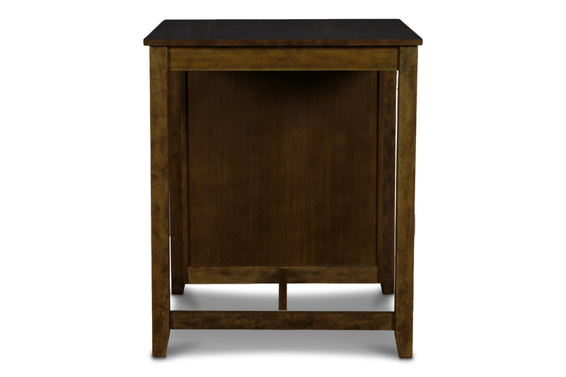 GIA 30" COUNTER TABLE W/2 CHAIRS & STG SHELF-BROWN