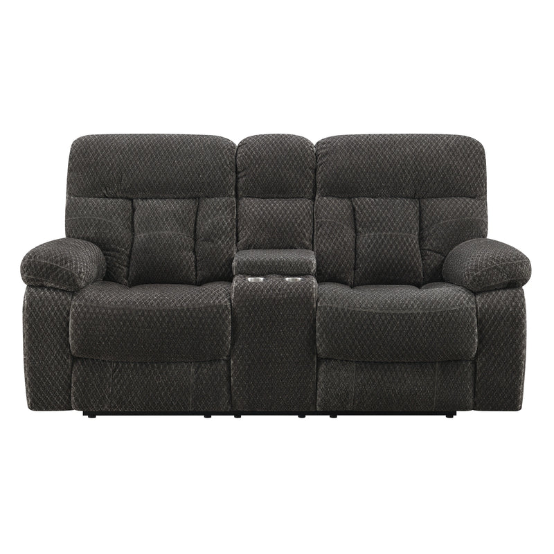 BRAVO CONSOLE LOVESEAT W/ DUAL RECLINERS-CHARCOAL