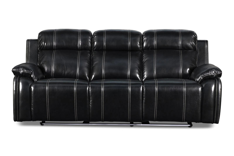 New Classic Fusion Dual Recliner Sofa with Power Foot Rest in Ebony