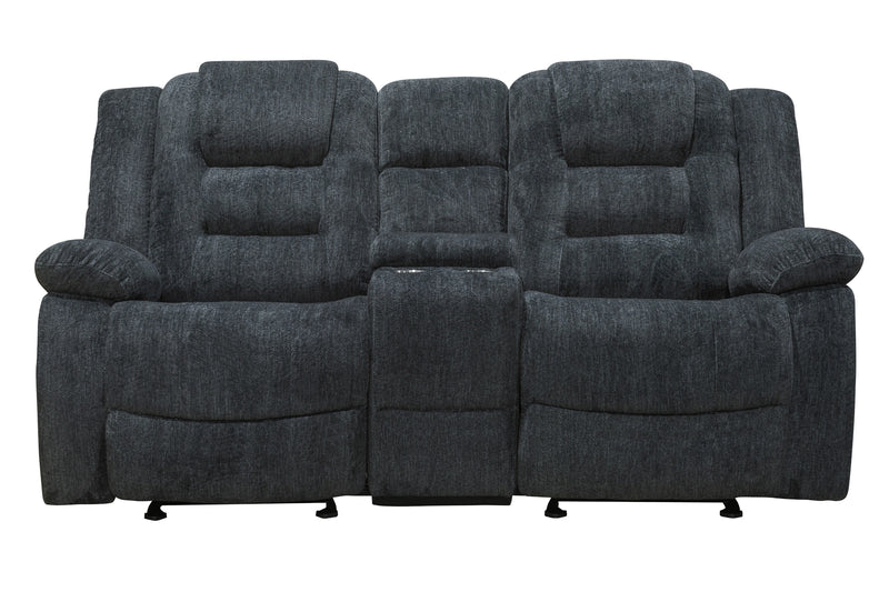 Parker Living Bolton - Misty Storm Glider Reclining Console Loveseat