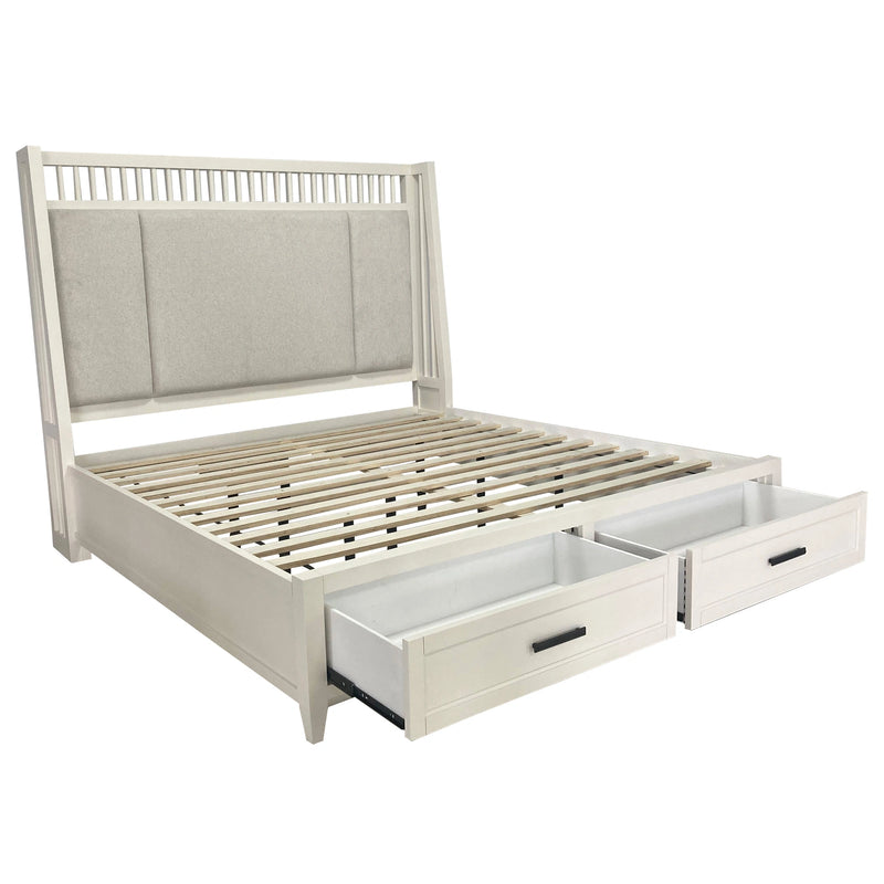 Parker House Americana Modern Bedroom King Shelter Bed with 2 Nightstands and Dresser with Mirror
