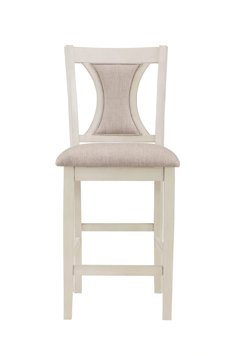 HUDSON 42" ROUND COUNTER TABLE & 4 CHAIR SET-BROWN/CREME