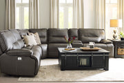 Parker Living Spartacus - Haze 6 Piece Modular Power Reclining Sectional with Power Adjustable Headrests