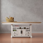 Parker House Americana Modern Dining Island Counter Height Table with 8 upholstered chairs