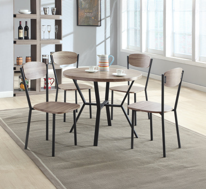 Blake 5-Piece Round Dining Set Greywash