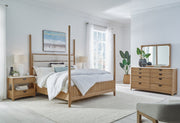 Parker House Escape - Bedroom Queen Poster Bed 2 Nightstands and Dresser with Mirror