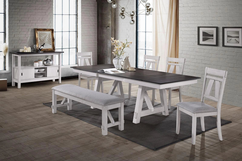 New Classic Furniture Maisie Side Chair in White/Brown (Set of 2)