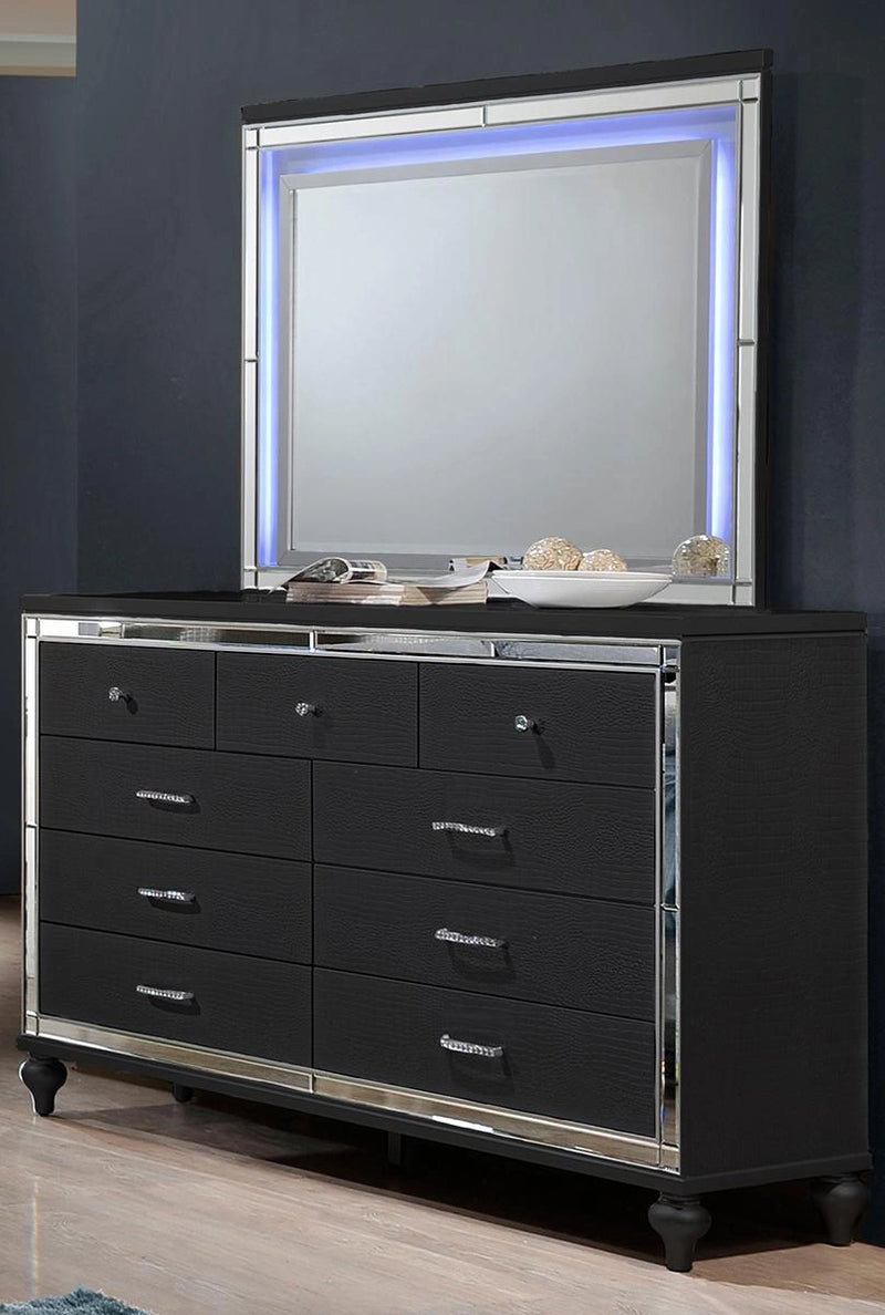 New Classic Furniture Valentino 9 Drawer Dresser in Black