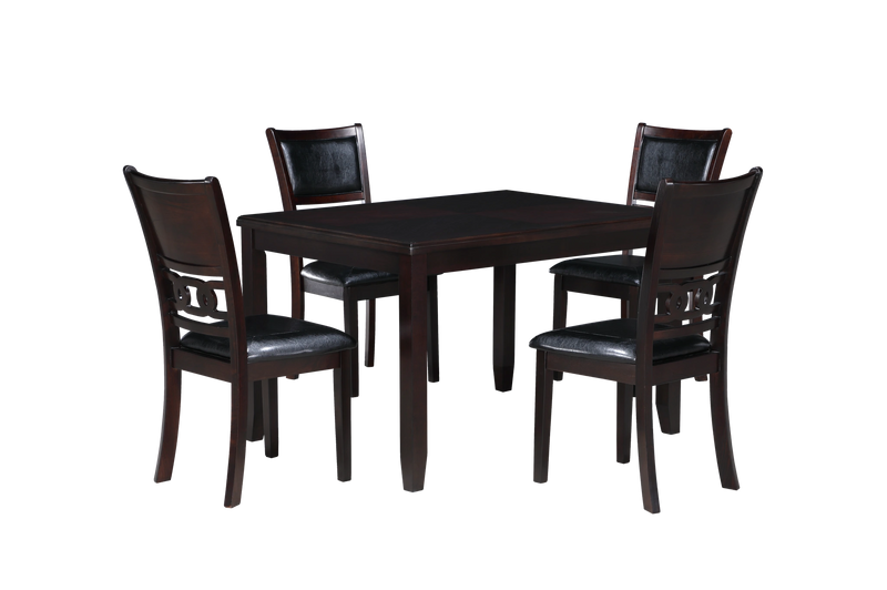 GIA 5PC 48" RECT. DINING TABLE & 4 CHAIRS-EBONY