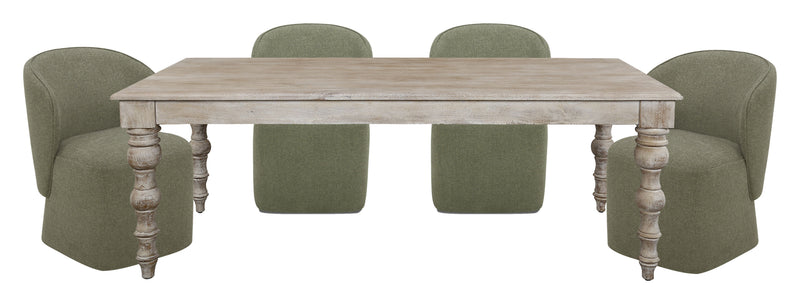 Parker House Crossings - Eden Dining 84 Inch Rectangular Dining Table With 4 Upholstered Chairs