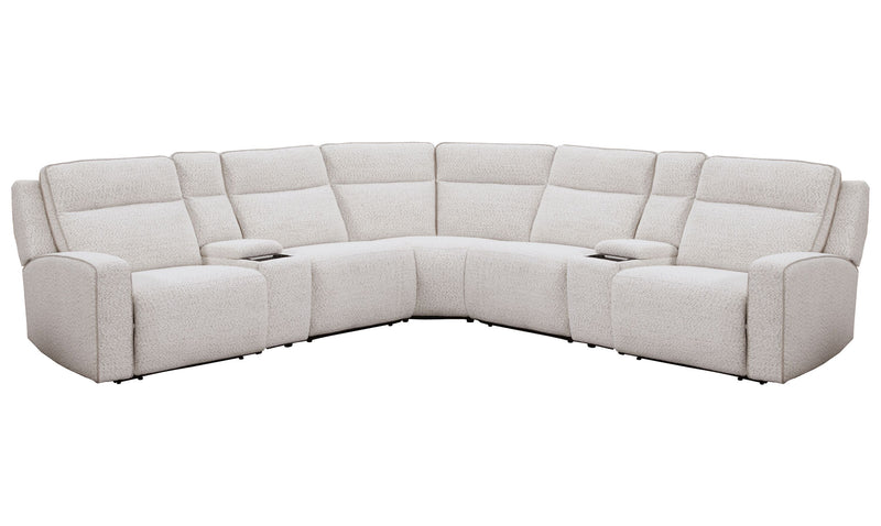 Parker Living Lancaster - Fluffy River Rock 7 Piece Zero Gravity Power Reclining Sectional with Power Adjustable Headrests