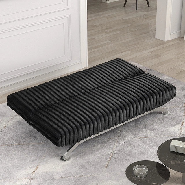 Villeneuve Futon Sofa Bed Black, Pink, & Grey