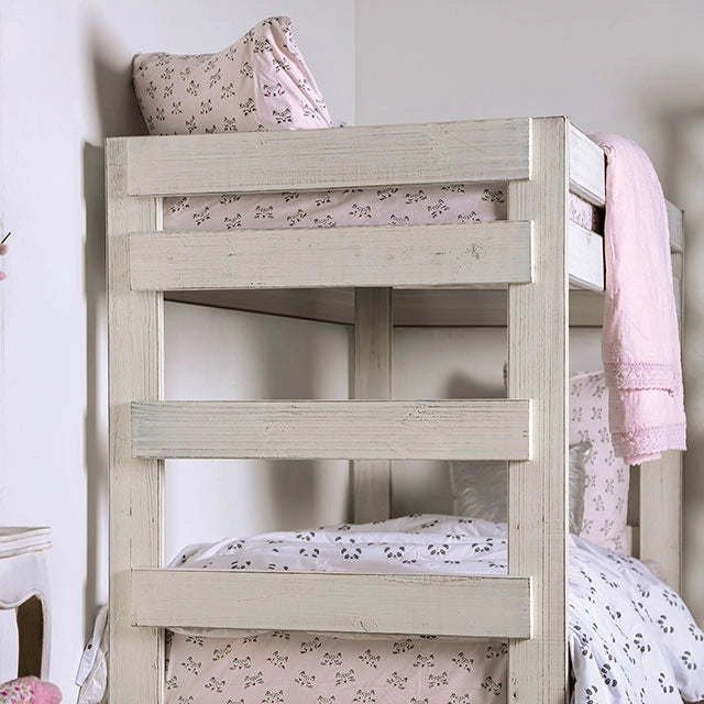 Arlette Twin/Twin Bunk Bed Brown, Black, Gray, & White