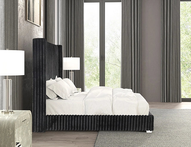 Cadwell E.King, Queen, & Full Bed White, Gray, & Black