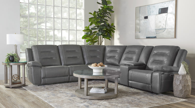 Parker Living Caldwell Fog 6 Piece Modular Power Reclining Sectional with Power Adjustable Headrests