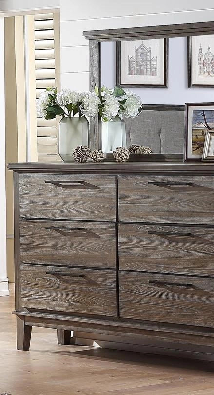 New Classic Furniture Cagney Mirror in Vintage Gray
