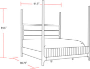 Parker House Escape - Bedroom Queen Poster Bed 2 Nightstands Dresser with Mirror and Chest