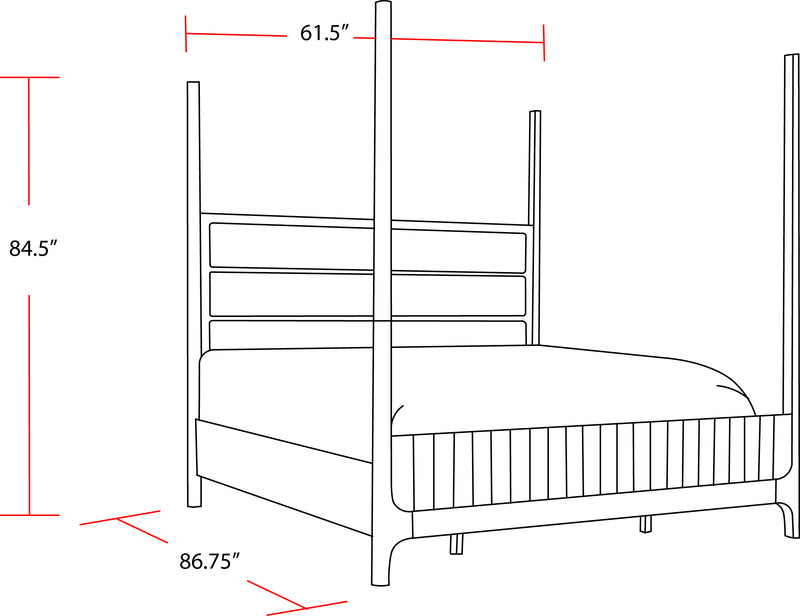 Parker House Escape - Bedroom Queen Poster Bed 2 Nightstands Dresser with Mirror and Chest