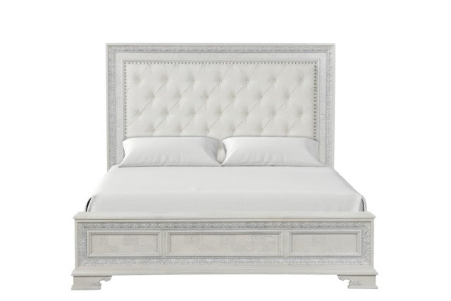 Stella Mia E.King & Queen Bed White & White