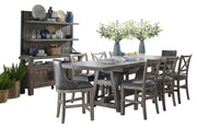 Parker House Lodge Dining Counter Table with 2 Sling Stools 6 X-Back Stools Buffet with Hutch