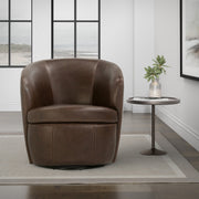 Parker Living Barolo 100% Italian Leather Swivel Club Chair