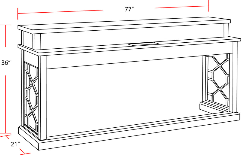Parker House Sundance - Smokey Grey Everywhere Console with 3 Stools