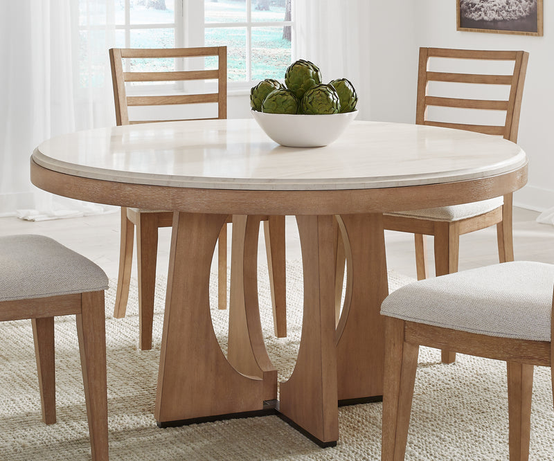 Parker House Escape - Dining 54" Round Table with buffet server & 4 barrel chairs