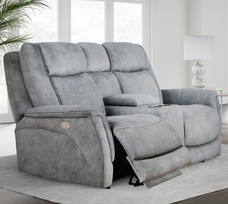 Parker Living Linus - Hudson Grey Zero Gravity Power Reclining Console Loveseat