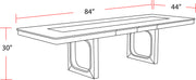 Parker House Escape - Dining 84" Rectangular Table with console & 8 caster chairs