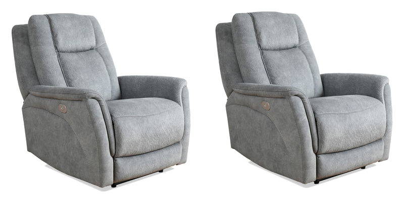 Parker Living Linus - Hudson Grey Zero Gravity Power Recliner Two Pack