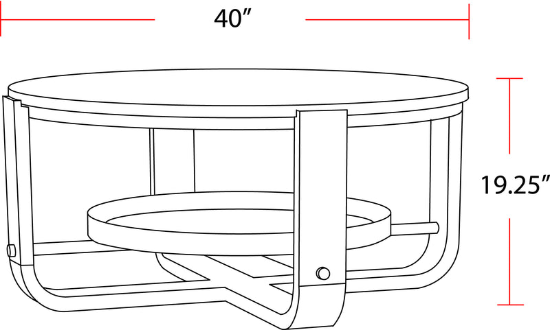 Parker House Escape Cocktail Table Round with Shelf