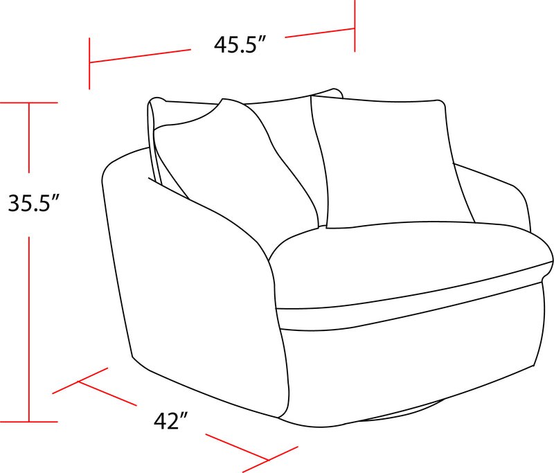 Parker Living Boomer - Dove Grey Large Swivel Chair with 2 Toss Pillows Two Pack