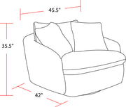 Parker Living Boomer - Dove Grey Large Swivel Chair with 2 Toss Pillows