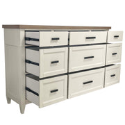 Parker House Americana Modern Bedroom King Shelter Bed 2 Nightstands Dresser with Mirror and Chest