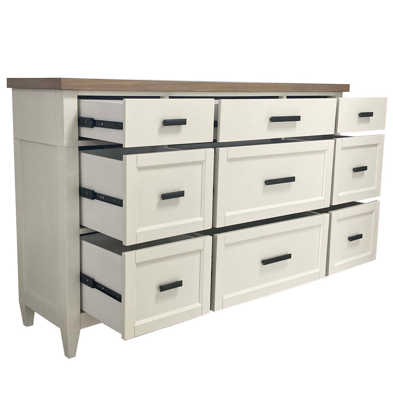 Parker House Americana Modern Bedroom King Shelter Bed 2 Nightstands Dresser with Mirror and Chest