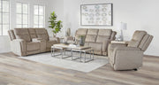 Parker Living Penfield - Frappe Zero Gravity Power Reclining Console Loveseat with Heat Massage and Speaker P3