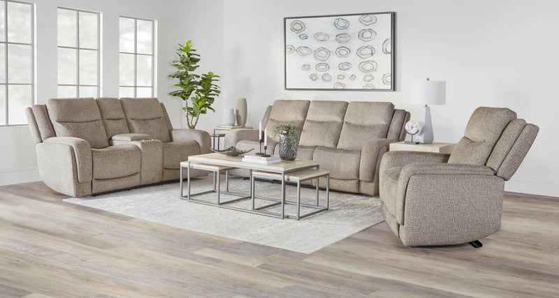 Parker Living Penfield - Frappe Zero Gravity Power Reclining Console Loveseat with Heat Massage and Speaker P3