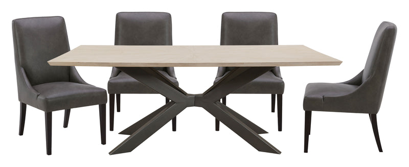 Parker House Crossings - Monaco Dining 86 In. Rectangular Dining Table With 4 Upholstered Chairs - DMON-5PC-86REC-DSIE-CPSL