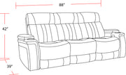 Parker Living Royce - Fantom Ivory Power Reclining Sofa with Drop Down Console