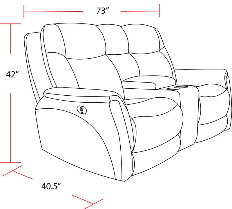 Parker Living Linus - Hudson Grey Zero Gravity Power Reclining Console Loveseat