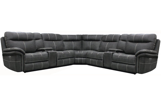 Parker Living Mason - Charcoal 7 Piece Modular Power Reclining Sectional with Power Adjustable Headrests