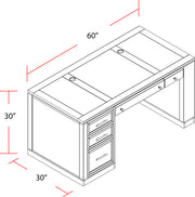 Parker House Catalina 60 In. Writing Desk with Power Center and USB