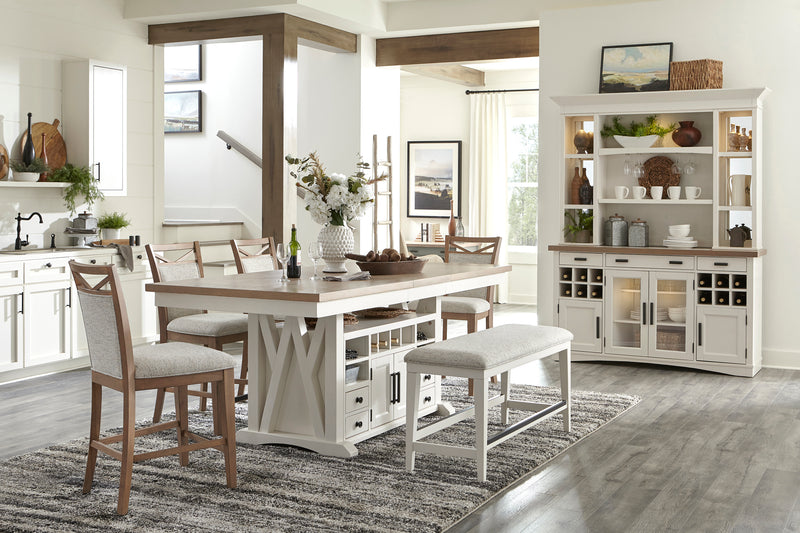 Parker House Americana Modern Dining 69 inch Buffet and Hutch with Quartz Insert