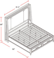 Parker House Americana Modern Bedroom King Shelter Bed with Dresser and Mirror