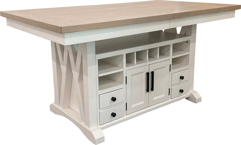 Parker House Americana Modern Dining Island Counter Height Table with 8 upholstered chairs