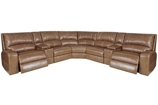 Parker Living Swift - Bourbon 7 Piece Modular Power Reclining Sectional with Power Adjustable Headrests