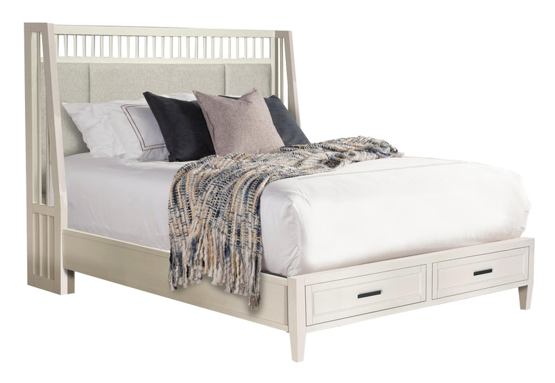 Parker House Americana Modern Bedroom King Shelter Bed 2 Nightstands Dresser with Mirror and Chest