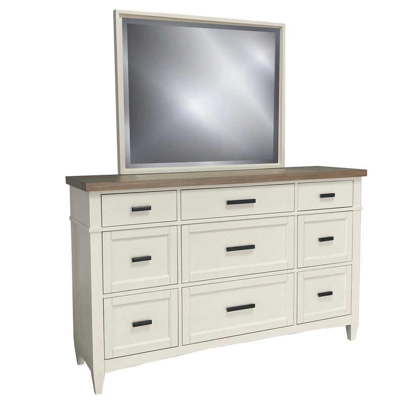 Parker House Americana Modern Bedroom King Platform Bed 2 Nightstands and Dresser with Mirror