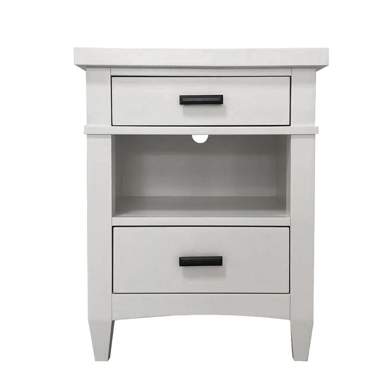 Parker House Americana Modern Bedroom King Shelter Bed with 2 Nightstands and Dresser with Mirror