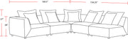 Parker Living Recess - Reptile Blue 5 Piece Modular Sectional